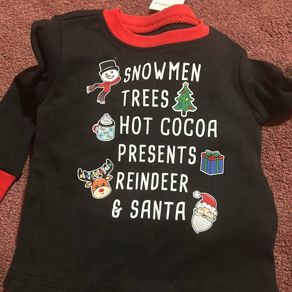 A baby Christmas pj set